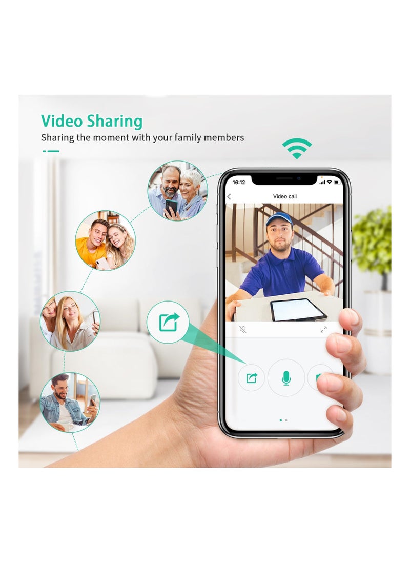 XVersion - Smart Wireless Video Doorbell, 2.4GHz WiFi Doorbell Security Camera Compatible with iOS & Android - Image 1