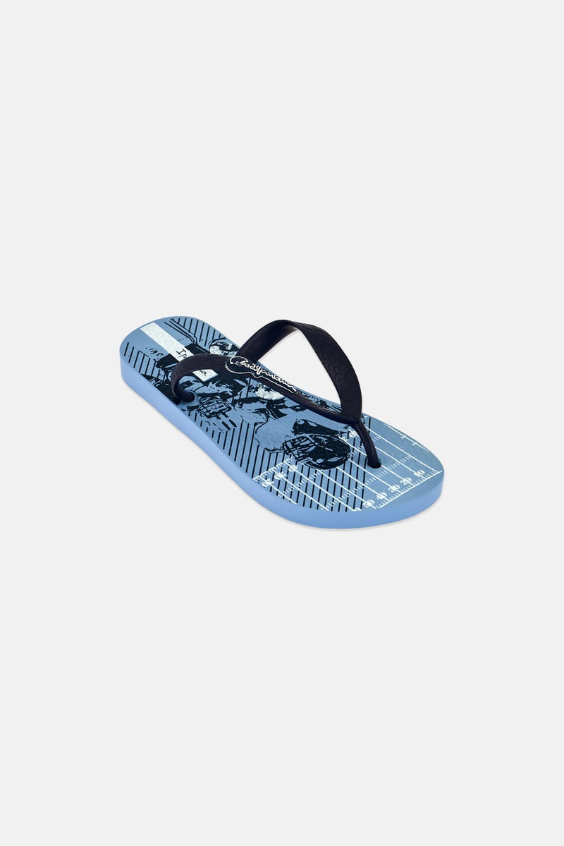 Ipanema Kids Boy Graphic Print Slip On Slippers, Blue - Image 1