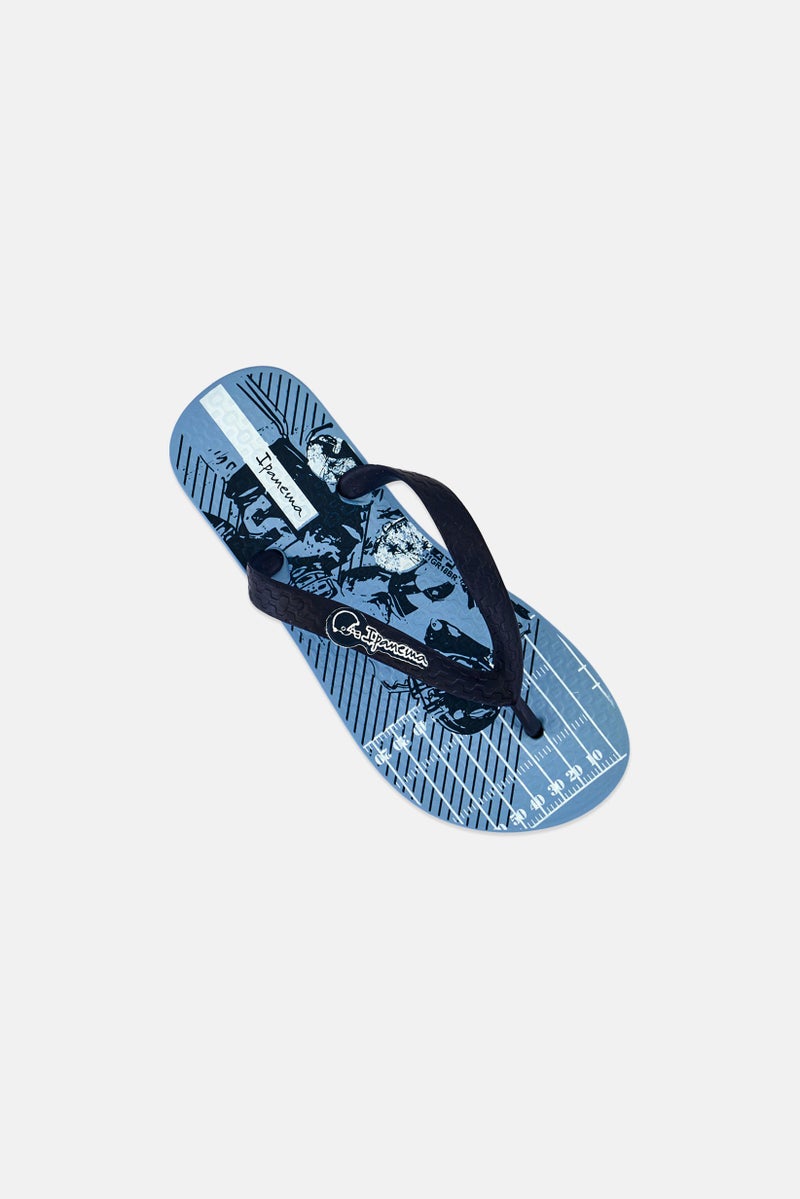 Ipanema Kids Boy Graphic Print Slip On Slippers, Blue - Image 3