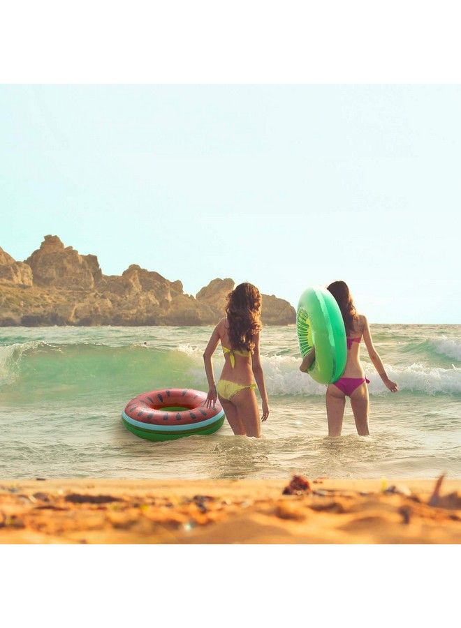 FindUWill عوامات سباحة قابلة للنفخ وأنابيب سباحة وحلقات (عبوة من 4 قطع) ألعاب سباحة كبيرة للشاطئ مع قطعتين من كرات الشاطئ للأطفال والكبار وعوامات الطوافة للأطفال الصغار - Image 4