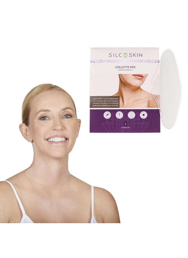 Silc Skin - Collette Pad To Help With Neck & Collarbone Wrinkles From Sun Aging Side Sleeping Reusable Self Adhesive Medical Grade Silicone 30 Day Supply - Image 1