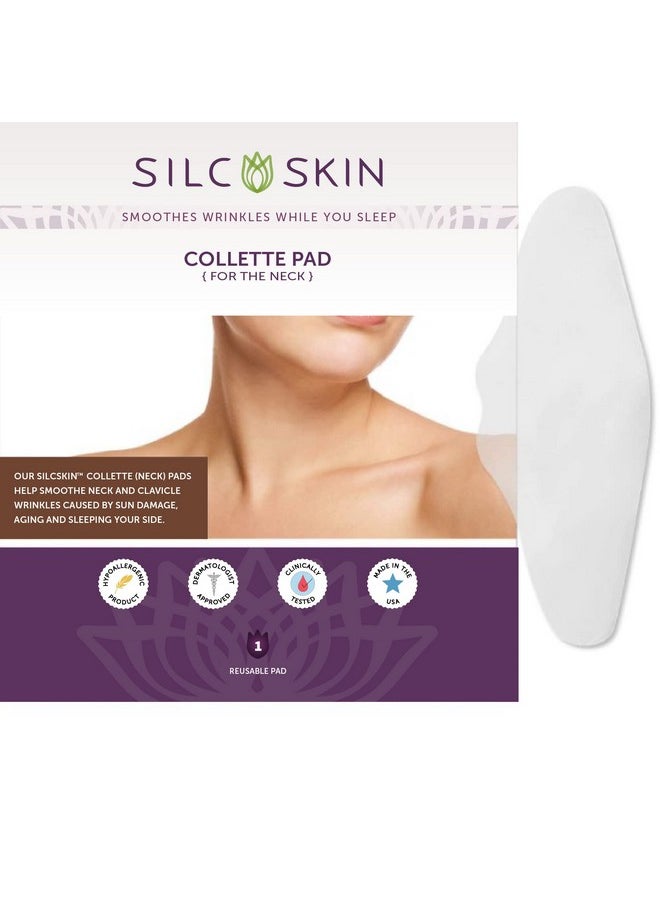 Silc Skin - Collette Pad To Help With Neck & Collarbone Wrinkles From Sun Aging Side Sleeping Reusable Self Adhesive Medical Grade Silicone 30 Day Supply - Image 1