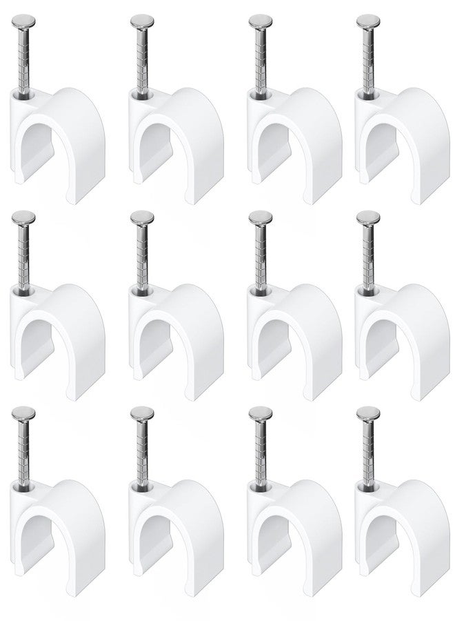 Jadaol Wide Design Cable Clips with Nails for Round Ethernet Cables, 8mm Cord Clips for Wall, Nail-in Wire Tacks for Cat5/Cat6/Cat7 RJ45 Cable, Coaxial, TV, Speaker, Electrical Wire, 100 Pack - Image 1