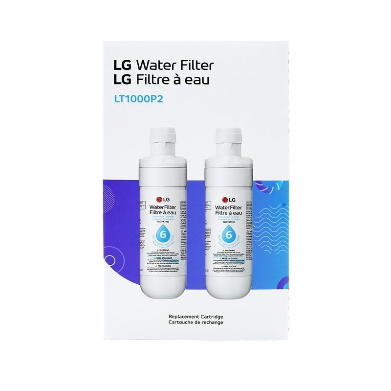 LG LT1000P2 6-Month / 200 Gallon Refrigerator Replacement Water Filter, Reduces Chlorine, 2 Count (Pack of 1), White. - Image 2