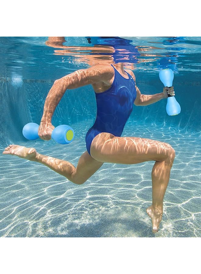 Oasisgalore 2pcs Aquatic Exercise Dumbbells Water Aerobic Exercise Foam Dumbbells for Adults Kids Swimming Resistance Training  - Image 5