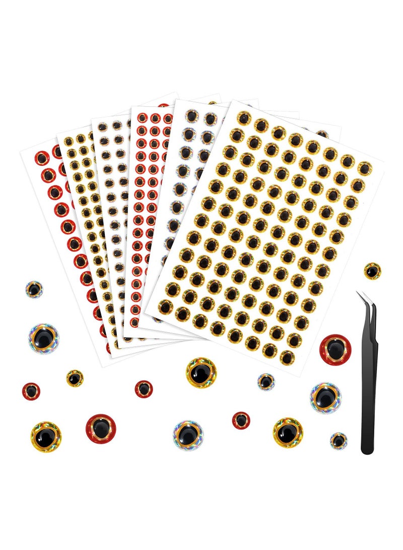 KASTWAVE MAKINGTEC 600 Pieces 3D Simulation Fishing Lure Eyes with Tweezer for DIY Lure Baits Making Tying Lures Crafts Accessory 1 Piece Tweezer - Image 1