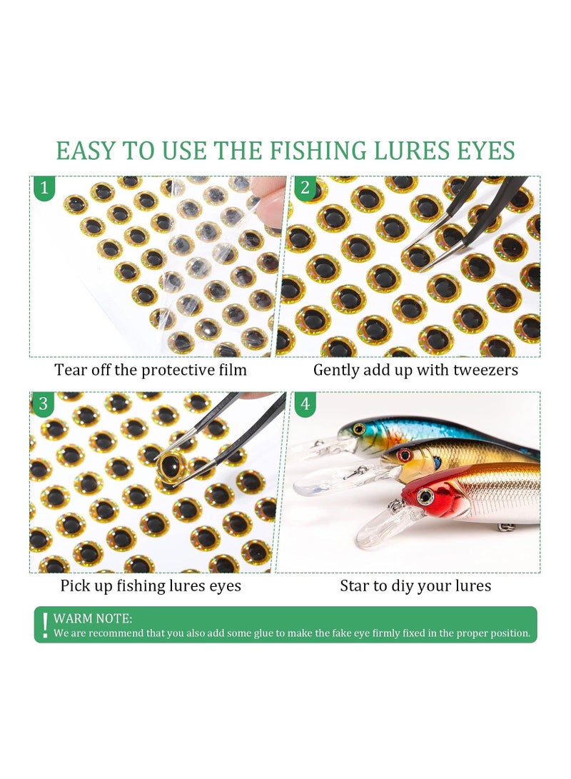 KASTWAVE MAKINGTEC 600 Pieces 3D Simulation Fishing Lure Eyes with Tweezer for DIY Lure Baits Making Tying Lures Crafts Accessory 1 Piece Tweezer - Image 2