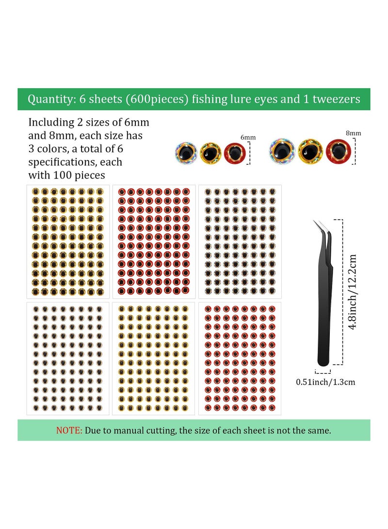 KASTWAVE MAKINGTEC 600 Pieces 3D Simulation Fishing Lure Eyes with Tweezer for DIY Lure Baits Making Tying Lures Crafts Accessory 1 Piece Tweezer - Image 4