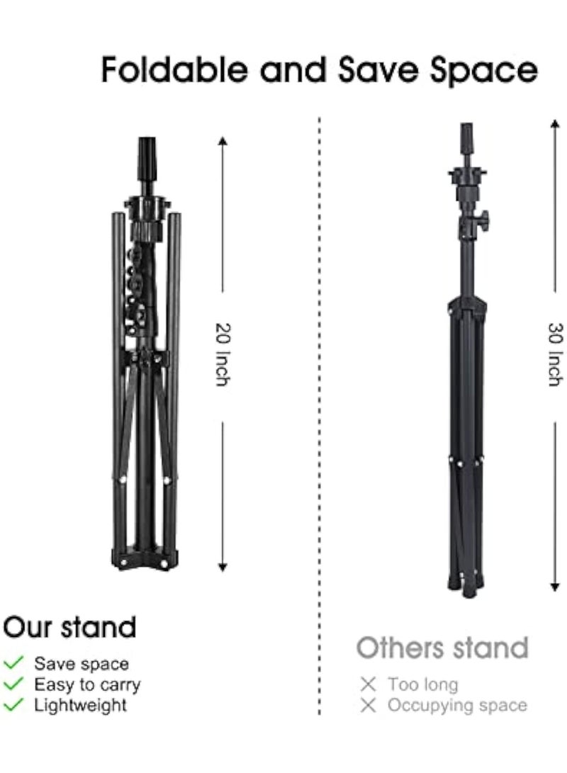 Arabest Foldable Wig Stand Tripod, Mannequin Head Stand Frosted Material, Adjustable Tripod for Mannequin Head Holder for Cosmetology Hairdressing Training - Image 5