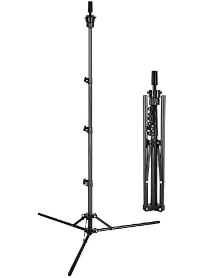 Arabest Foldable Wig Stand Tripod, Mannequin Head Stand Frosted Material, Adjustable Tripod for Mannequin Head Holder for Cosmetology Hairdressing Training - Image 1
