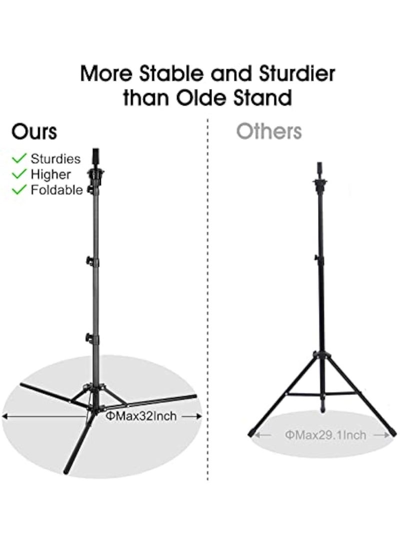 Arabest Foldable Wig Stand Tripod, Mannequin Head Stand Frosted Material, Adjustable Tripod for Mannequin Head Holder for Cosmetology Hairdressing Training - Image 3