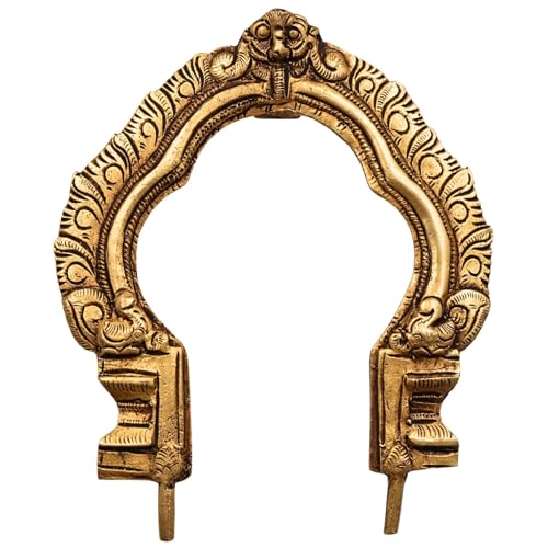 Bhunes Brass Small Prabhavali Frame Arch Wall Hanging for Temple & Home Decor – Prabhawal, Prabhawali for Deity Backdrop, Gold, 5.5 Inch, 1 Piece - Image 2