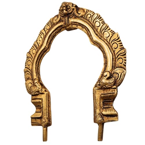 Bhunes Brass Small Prabhavali Frame Arch Wall Hanging for Temple & Home Decor – Prabhawal, Prabhawali for Deity Backdrop, Gold, 5.5 Inch, 1 Piece - Image 4