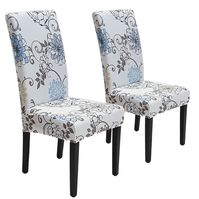 SPRINGRICO Chair Covers for Dining Room Set of 2 Stretch Dining Chair Cover Washable Spandex Kitchen Parsons Chair Slipcovers Removable Seat Protector for Home or Party 2 Pack FLORAL5