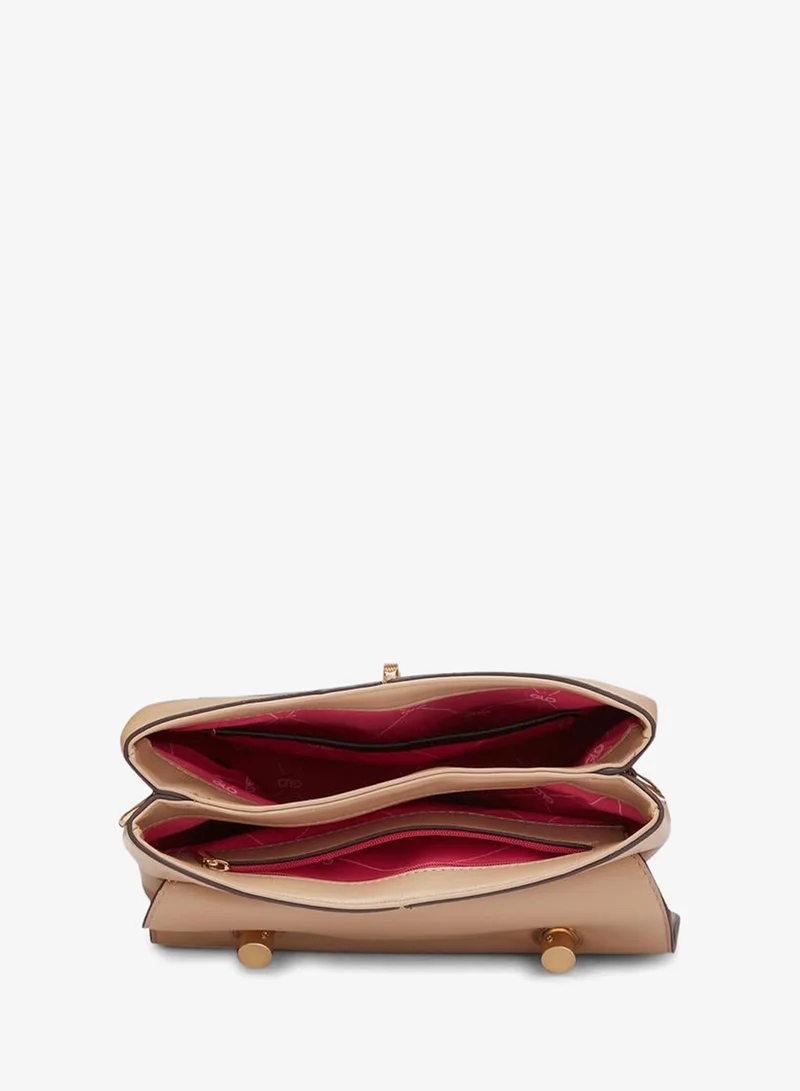 Globus  Khaki Solid Handbag with Top Handle for Women | Best Price UAE