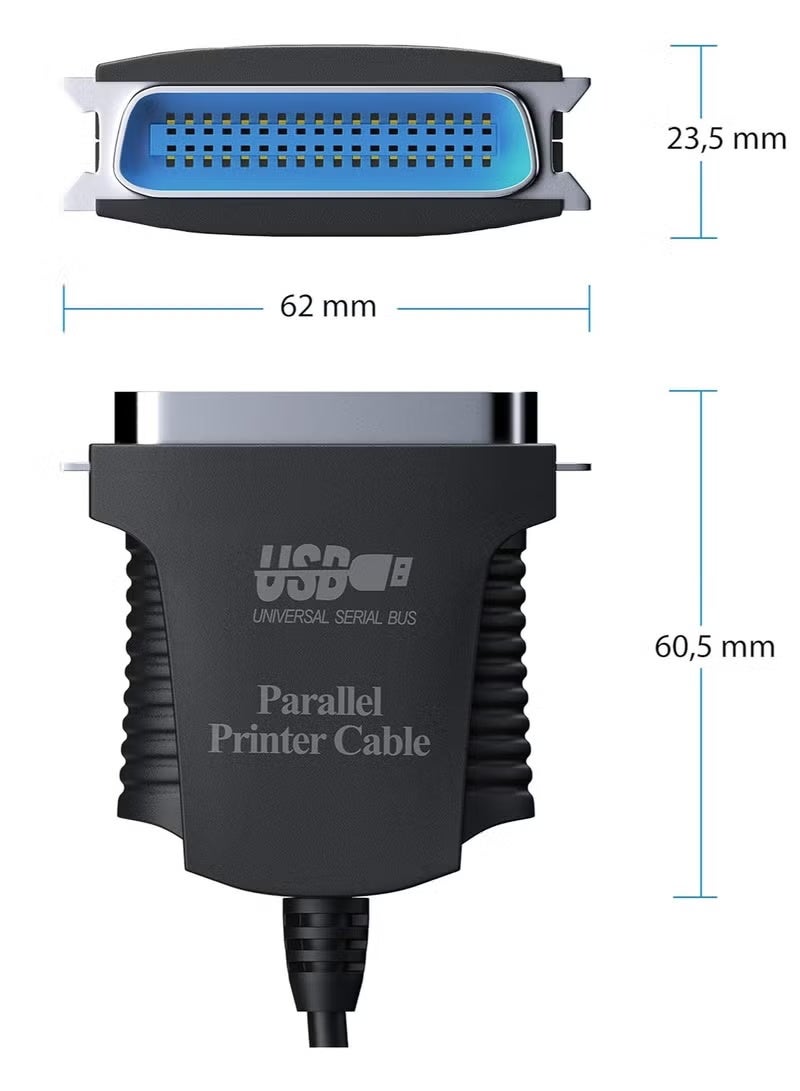 USB to Parallel 36-Pin Printer Adapter Cable 0.8m, Plug and Play Converter for Legacy Printers and Parallel Devices - Image 1