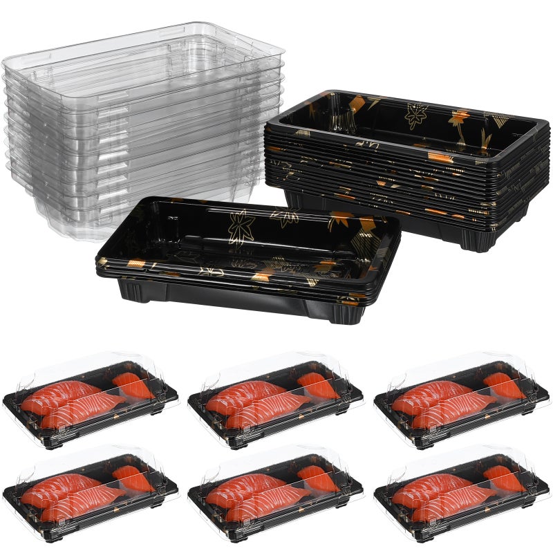📦 خمسون علبة مستطيلة للاسوشي والفواكه والكعك للاستخدام مرة واحدة - Image 1