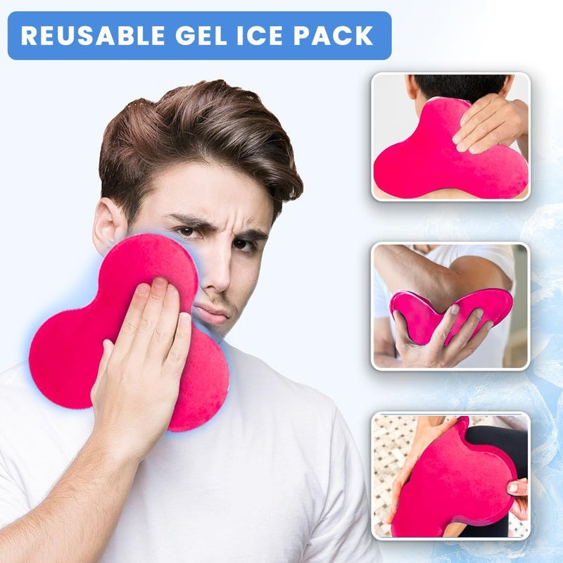 Couleurs Pain Relief Flexible Ice Pack for Injuries Hot & Cold Therapy Reusable Gel Pack/Heat Wrap - Great for Back, Waist, Shoulder, Neck, Ankle, Knee and Hip (Red) - Image 3