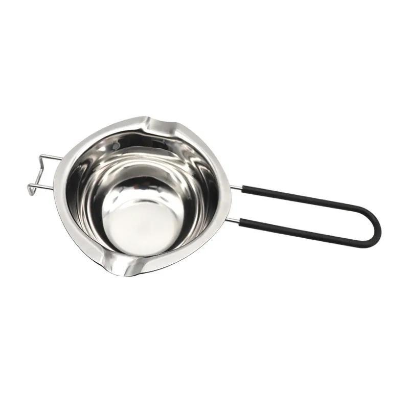 Saucepan: 0.4-Liter Silver Stainless Steel - Heat-resistant Silicone Handle Induction-compatible For Small Kitchens Precise Cooking - Image 1