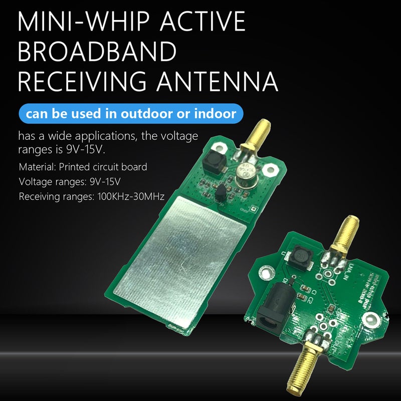 وحدة هوائي نشط فقط من لوحة Mini-Whip لمستقبل الموجات القصيرة الداخلي والخارجي لـ SDR للترددات من 100 كيلو هرتز إلى 30 ميجا هرتز (MF HF VHF) بدون غلاف ولا كابل - Image 4