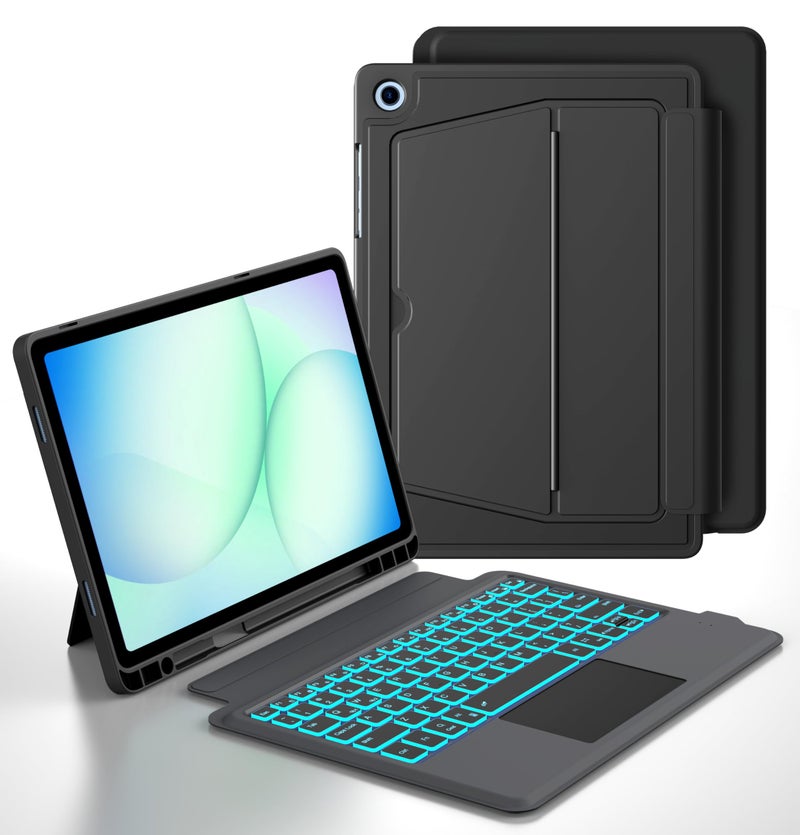 SNOODU Keyboard Case for Samsung Galaxy Tab A11+/A9+ Plus 11": 7 Colors Backlit Trackpad Keyboard for Samsung Tab A9+ A11+ Plus 5G | Smart Touch Wireless Magnetic Detachable Key Board Cover with Pen Holder - Image 1