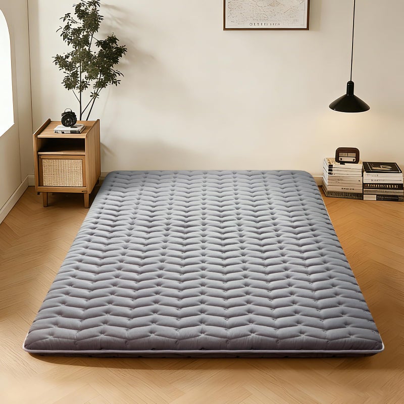 Vibe bear Premium Foam Japanese Futon Floor Mattress Queen Size 60"x 80",100% High Density Foam Comfortable Floor Mattress,3.2" Thicken Foldable Sleeping Pad,Dormitory Tatami Mat,for Adult and Kids (Gray) - Image 1