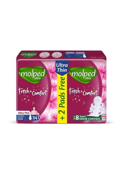 Ultra Thin Fresh&Comfort Extra Long 14Pads + 2 Pads Free
