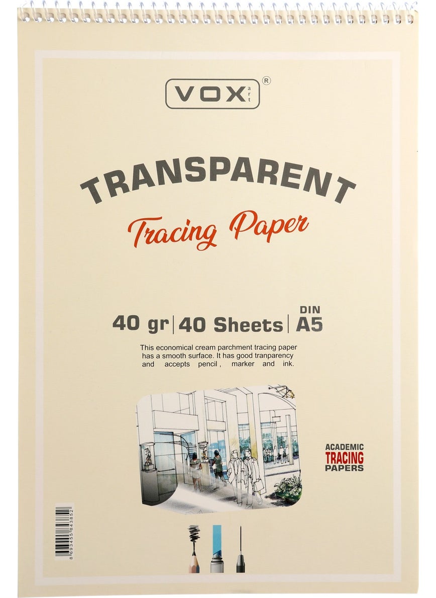 Vox Art - 40 gr Tracing Sketch Book A5 40 Sheets - Image 1