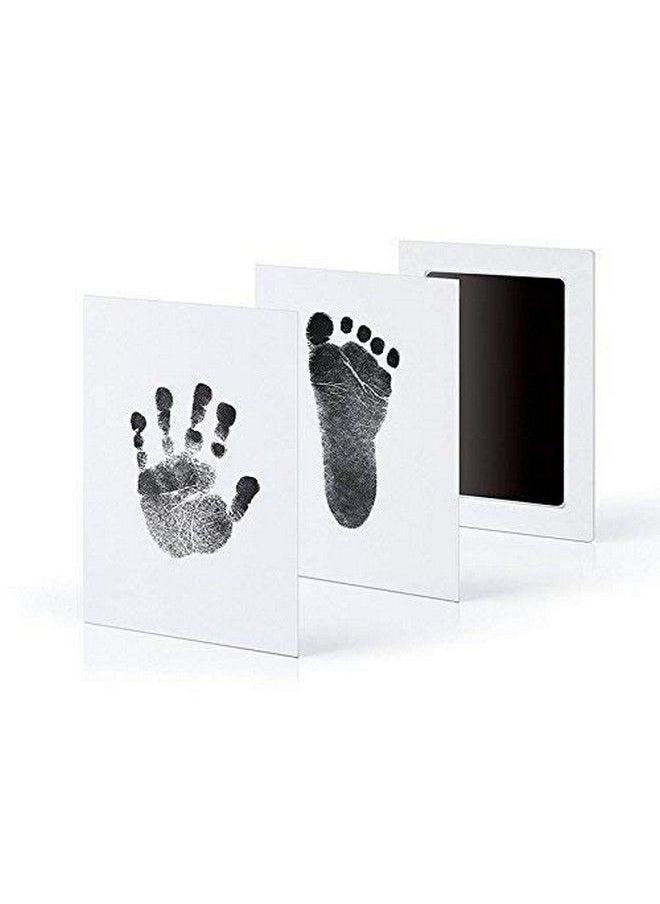 Grab Classy - Safe Inkless 0 6 Months Baby Handprint And Baby Footprint Ink Pad With Imprint Cards 100% Non Toxic & Mess Free Safe For Newborn Baby And Toddlers (Black 0 6 Months) - Image 1