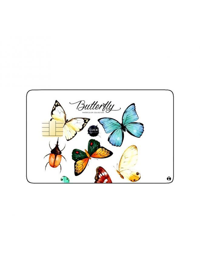 RKN PRINTED BANK CARD STICKER Beautiful Colorful Butterflies Drawing - Image 2