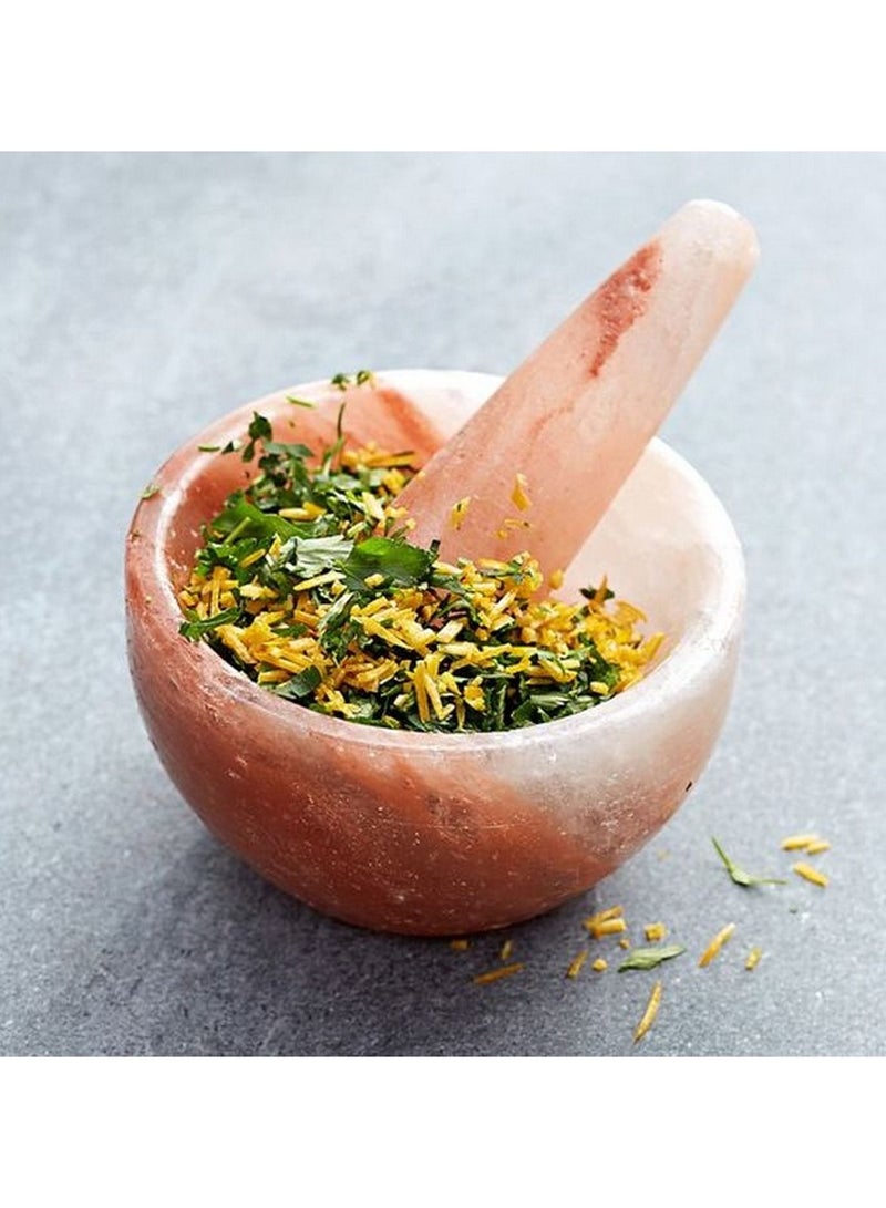 Organic Secrets Himalayan Pink Salt Mortar and Pestle Set - Image 1