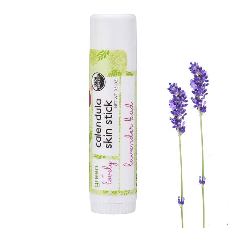Calendula Skin Stick Organic Lotion Sticks Moisturizing Balm Ointment Salve Multipurpose Hand Cream Body Bar 05 oz Lavender Bud 2 Tube Set