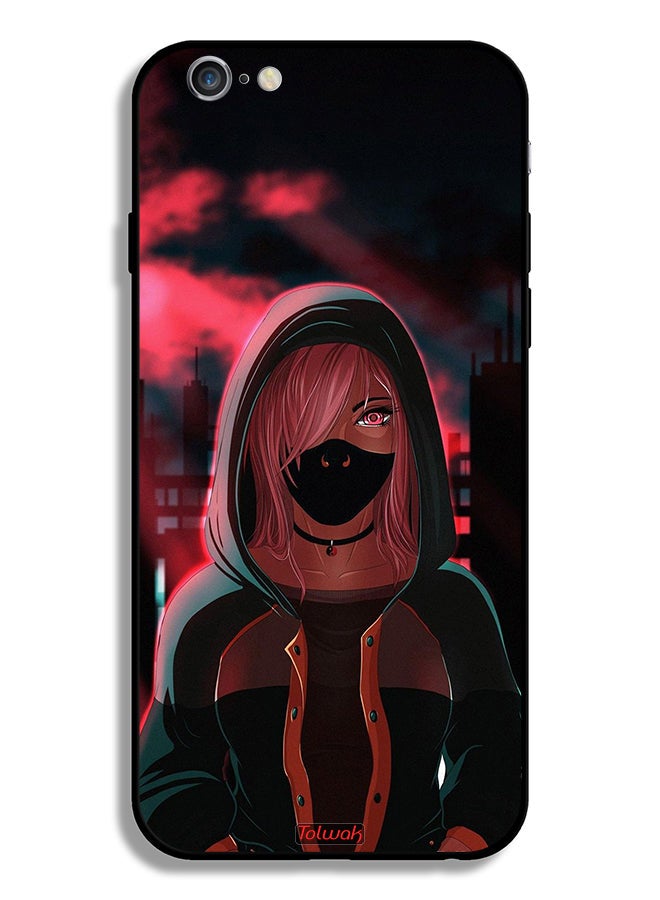 Tolwak Apple iPhone 6 Plus/6s Plus Protective Case Girl Wear Mask Art - Image 2