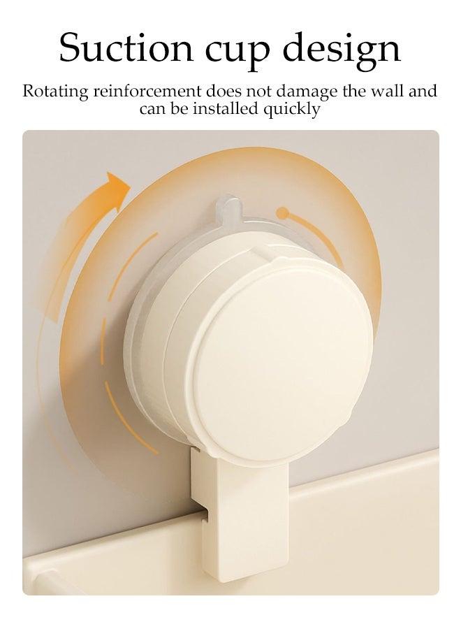 Vacuum Suction Cup Wall Mounted Kitchen Organiser Multifunctional Waterproof Hooks Rack No-Drilling Utensil Rack with 10 Hooks Removable Wall Mounted Rack for Window, Glass, Door, Kitchen - Image 3