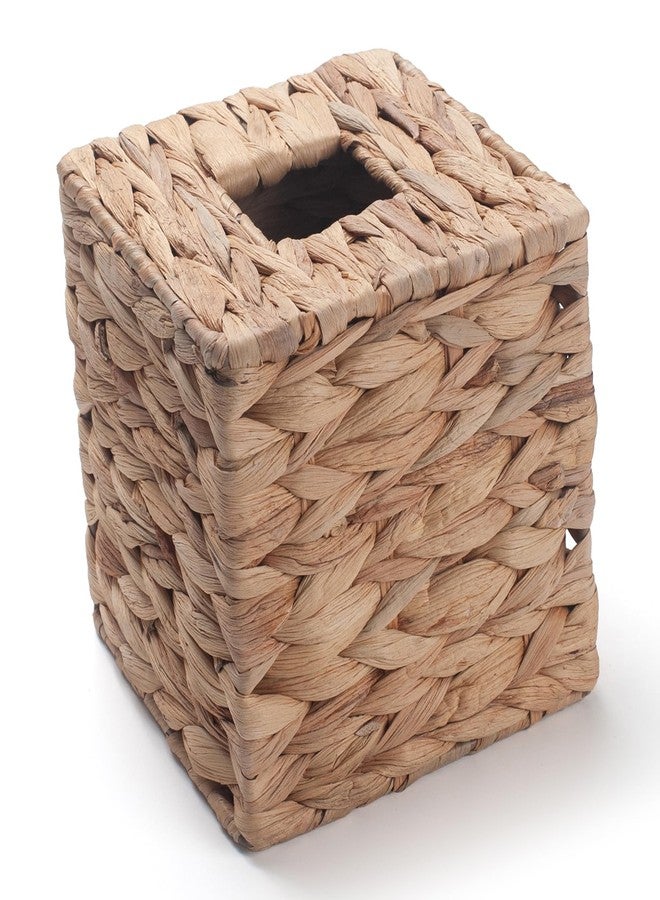 IVAILEX Water Hyacinth Tissue Box Cover Square Decorative Woven Tissue Box Holder for Table Bathroom (5.9 x 5.9 x 5.9 inch) - Image 2