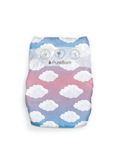 PureBorn Organic Baby Tape Style Diapers Size-4 7-12 kg Cloud Print  - Image 2