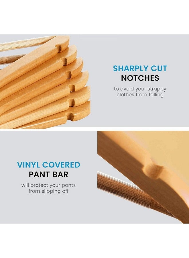 Evolluxi Lotus Wooden Hangers, Solid Wood Shirt Hangers,Dress Coat Jacket Clothes Hangers,with Extra Smooth Finish, 360 Degree Swivel Hook(Retro) (Beige, 36) - Image 3