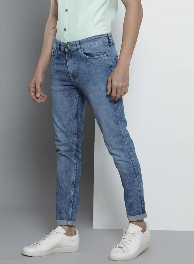 The Indian Garage Co Blue The Indian Garage Co Men Mid Rise Slim Fit Jeans for Men | Best Price UAE
