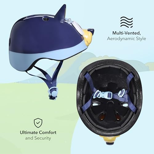 VOYAGER خوذة دراجة زرقاء للأطفال، للأولاد والبنات، أمان مثالي للدراجات، التزلج، السكوترات، تناسب قابل للتعديل 20.4"-21.6"، معتمدة من CPSC و ASTM، للأعمار 5 وما فوق - Image 3