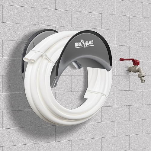 FLORA GUARD 29cm Hose Hanger, Wall-Mounted Metal Hose Holder, Anti-Corrosive Hose Bracket for Wall Storage (Grey) - Image 3