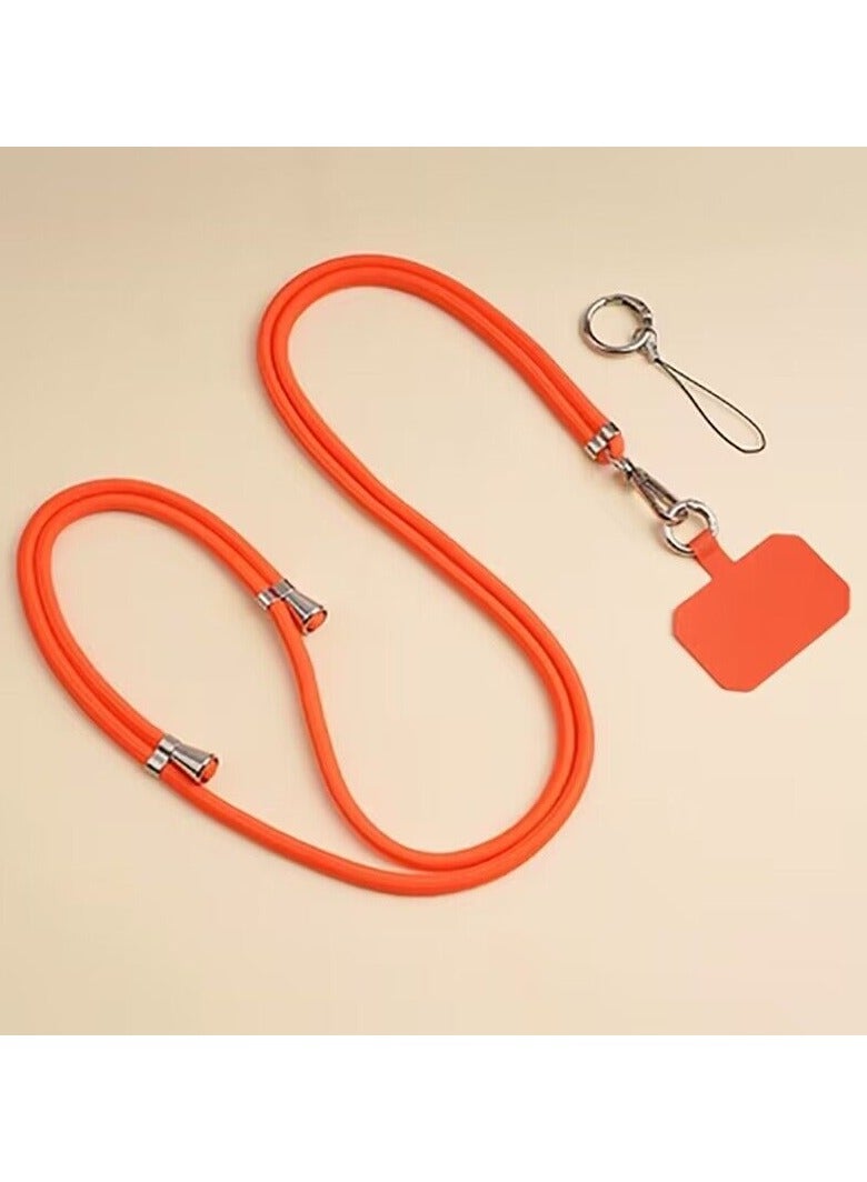 Phone Lanyard, Universal Crossbody Cell Phone Lanyards, Multifunctional Nylon Patch Adjustable Shoulder Neck Strap Compatible with Most Smartphones (Orange)  - Image 1