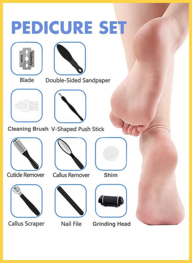 CHOWROAD Electric Callus Remover for Feet Rechargeable Pedicure Tool Foot Care Foot File All-in-1 Callus Remover Kit for Removing Cracked and Dead Skin from Heels Long battery life and long-lasting high-speed operation pedicure set - Image 3