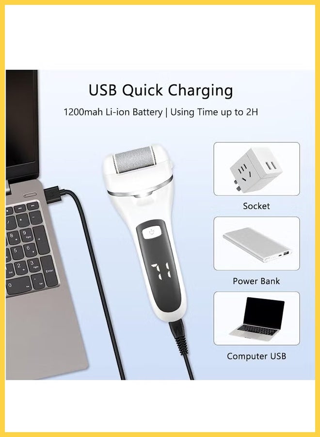 CHOWROAD Electric Callus Remover for Feet Rechargeable Pedicure Tool Foot Care Foot File All-in-1 Callus Remover Kit for Removing Cracked and Dead Skin from Heels Long battery life and long-lasting high-speed operation pedicure set - Image 5