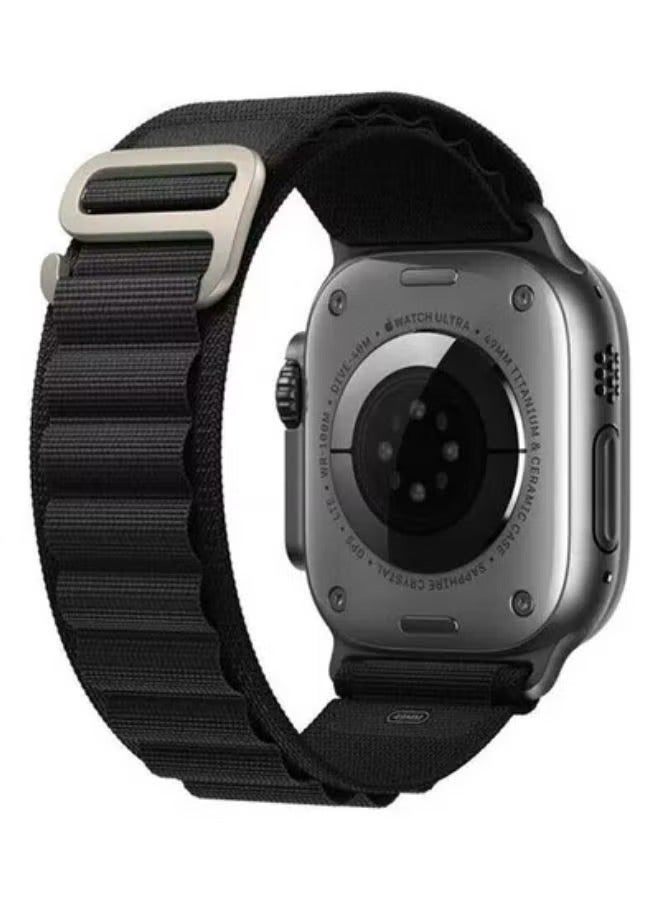 إيف حلقة جبال الألب متوافقة مع سوار ساعة أبل 42 مم 44 مم 45 مم 49 مم بديل للنساء والرجال ، حزام منزلق من البوليستر المنسوج المضفر على شكل حرف G من أجل iWatch Ultra Series SE 8/7/6/5/4/3/2/25 - Image 1