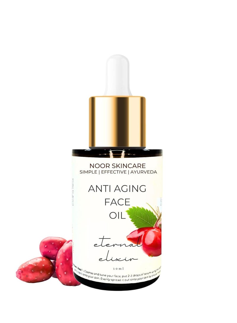 Noor Skincare Anti Aging Face Oil for Glowing Skin, Night Serum, Facial Oil for Dry and Oily Skin, Gua Sha Massage, Skin Tightening and Hydrating, Simple Serum for Women and Men 10ml - Image 1