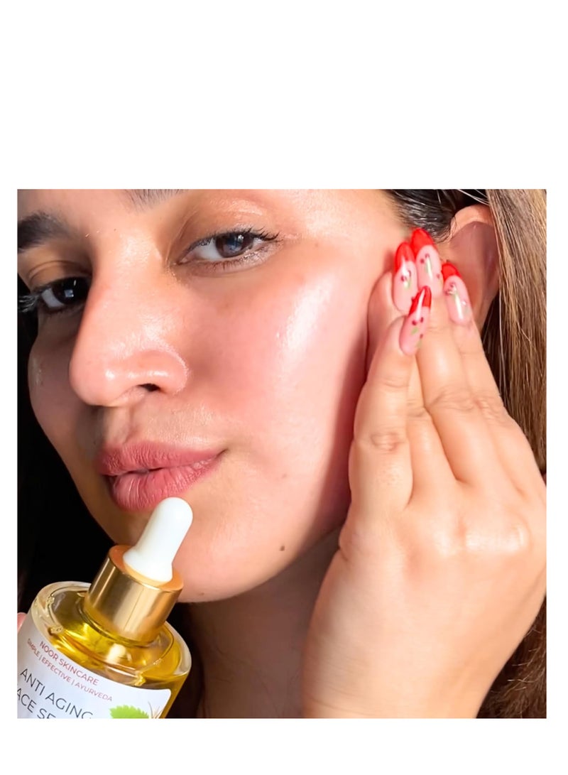 Noor Skincare Anti Aging Face Oil for Glowing Skin, Night Serum, Facial Oil for Dry and Oily Skin, Gua Sha Massage, Skin Tightening and Hydrating, Simple Serum for Women and Men 10ml - Image 3