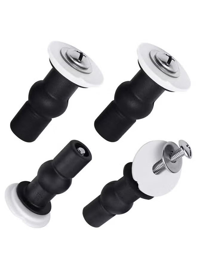4 Pack Toilet Seat Hinges Screws Toilet Seat Fixings Fix Expanding Rubber Top Nuts Screws, Stainless Universal Toilet Seat Screws and Bolts with Rubber & Plastic Nuts, Easy Installation - Image 4
