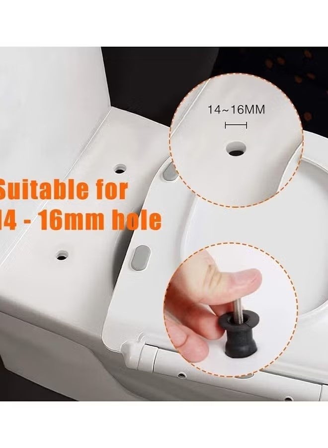 4 Pack Toilet Seat Hinges Screws Toilet Seat Fixings Fix Expanding Rubber Top Nuts Screws, Stainless Universal Toilet Seat Screws and Bolts with Rubber & Plastic Nuts, Easy Installation - Image 3