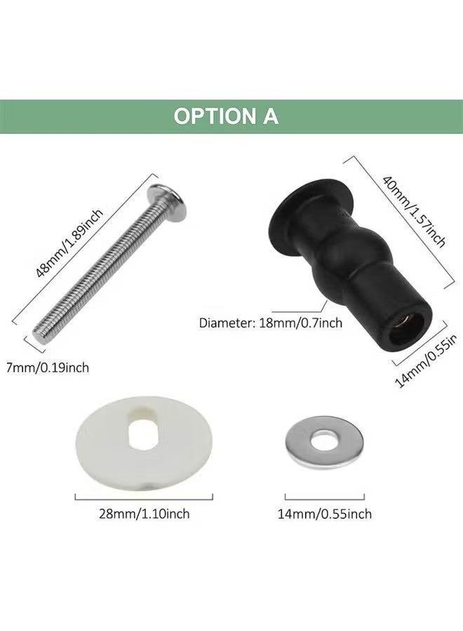 4 Pack Toilet Seat Hinges Screws Toilet Seat Fixings Fix Expanding Rubber Top Nuts Screws, Stainless Universal Toilet Seat Screws and Bolts with Rubber & Plastic Nuts, Easy Installation - Image 2