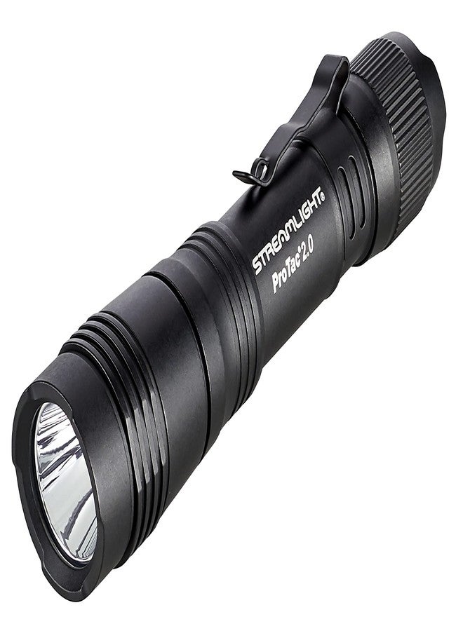 Streamlight 89000 ProTac 2.0 2000-Lumen 17300-Candela Rechargeable Tactical LED Flashlight with USB C Cable, and Holster, Box, Black - Image 1